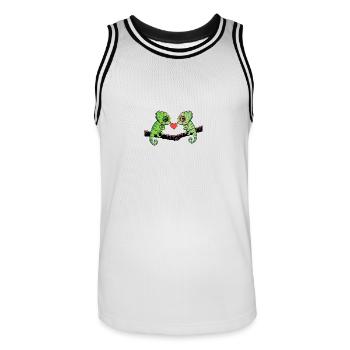 Chameleon Paar Valentinstag - Männer Basketball-Trikot - Weiß/Schwarz - Vorne - AI Model Male 185 dark (185cm)