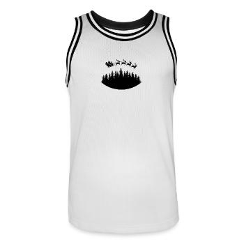 Weihnachtsmann Schlitten Rentiere - Männer Basketball-Trikot - Weiß/Schwarz - Vorne - AI Model Male 185 dark (185cm)