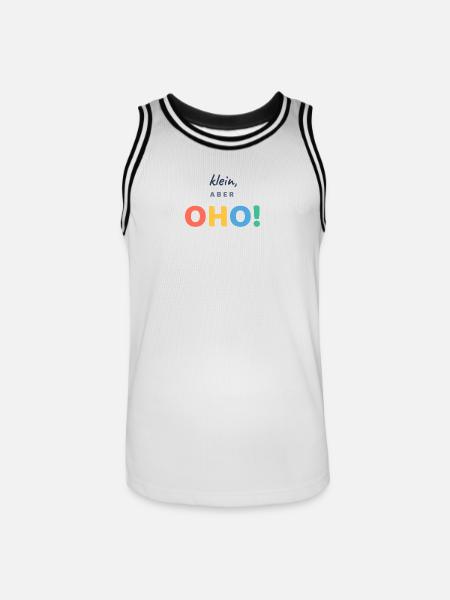 Klein, aber OHO! - Männer Basketball-Trikot - Weiß/Schwarz