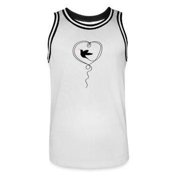 Kolibri Herz - Männer Basketball-Trikot - Weiß/Schwarz - Vorne - AI Model Male 185 dark (185cm)