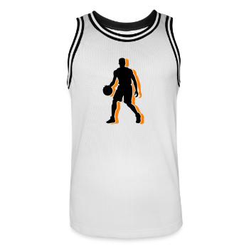 Symbole de joueur de basket-ball Joueur de basket-ball Homme - Maillot de basket Homme - blanc/noir - Devant - AI Model Male 185 dark (185cm)