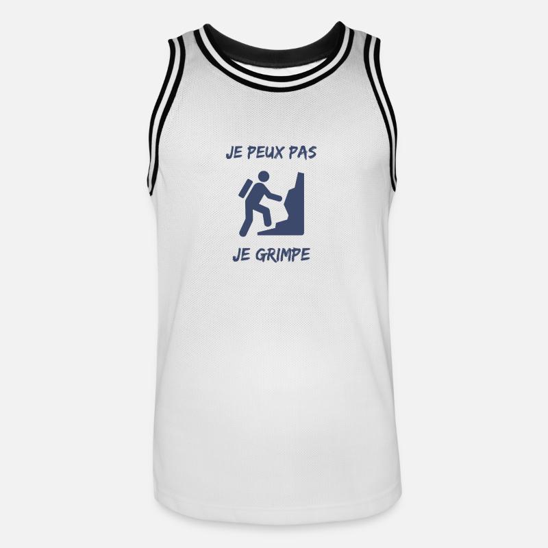 ESCALADE. CLIMB. CLIMBING. ESCALADE. VAN. GRIMPE. - Maillot de basket Homme - blanc/noir