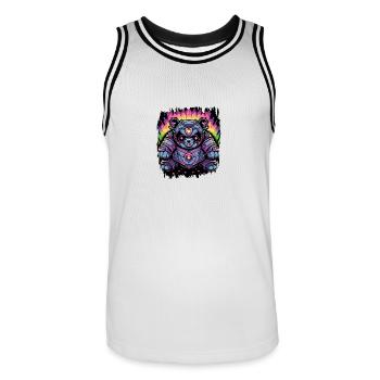 idée présente panda drôle nature chine citation - Maillot de basket Homme - blanc/noir - Devant - AI Model Male 185 dark (185cm)