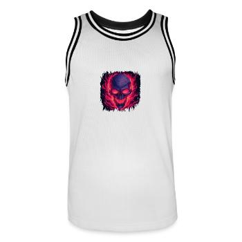 idée de cadeau d’anniversaire fuck you citation - Maillot de basket Homme - blanc/noir - Devant - AI Model Male 185 dark (185cm)