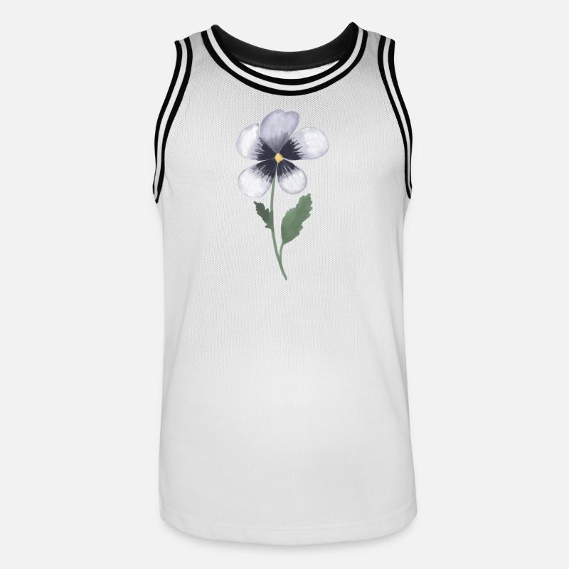 Viola del pensiero - Maglia da basket per uomo - bianco/nero