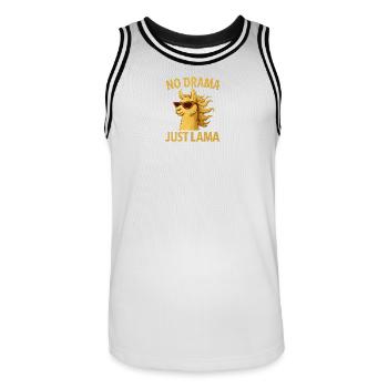 Pas de drame, juste un lama - Maillot de basket Homme - blanc/noir - Devant - AI Model Male 185 dark (185cm)