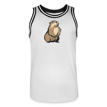 Cute Groundhog - Men's Basketball Jersey - white/black - Front - AI Model Male 185 dark (185cm)