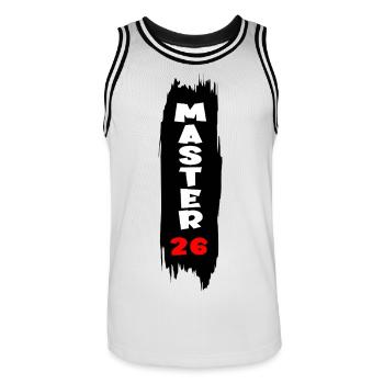 Master 2026 - Maillot de basket Homme - blanc/noir - Devant - AI Model Male 185 dark (185cm)