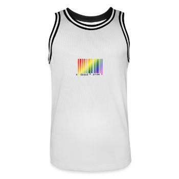 Devil Rainbow Pride - Männer Basketball-Trikot - Weiß/Schwarz - Vorne - AI Model Male 185 dark (185cm)