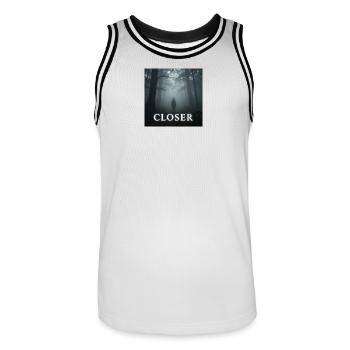 Closer par Mark Noone - Maillot de basket Homme - blanc/noir - Devant - AI Model Male 185 dark (185cm)