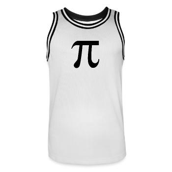 Pi π - Männer Basketball-Trikot - Weiß/Schwarz - Vorne - AI Model Male 185 dark (185cm)