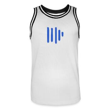 Barres Peintures Son - Maillot de basket Homme - blanc/noir - Devant - AI Model Male 185 dark (185cm)