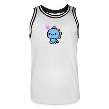 Süßer Hellblauer Dino - Männer Basketball-Trikot - Weiß/Schwarz - Vorne - AI Model Male 185 dark (185cm)
