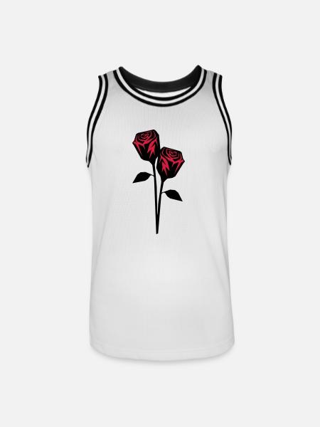 roses design - Männer Basketball-Trikot - Weiß/Schwarz