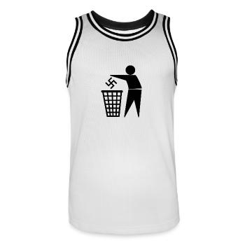 Antifa - Männer Basketball-Trikot - Weiß/Schwarz - Vorne - AI Model Male 185 dark (185cm)