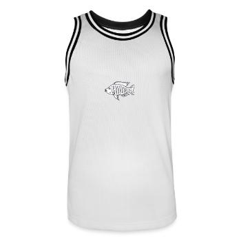 Cichlid poisson Malawi - Maillot de basket Homme - blanc/noir - Devant - AI Model Male 185 dark (185cm)
