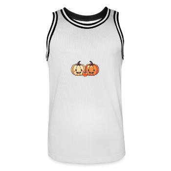 Kürbis Paar Liebe Herz Comic - Männer Basketball-Trikot - Weiß/Schwarz - Vorne - AI Model Male 185 dark (185cm)