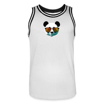 Panda with Sunglasses Gradient - Men's Basketball Jersey - white/black - Front - AI Model Male 185 dark (185cm)