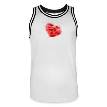LOVE. NOËL. SAINT VALENTIN. COUPLE. JUST MARRIED. - Maillot de basket Homme - blanc/noir - Devant - AI Model Male 185 dark (185cm)