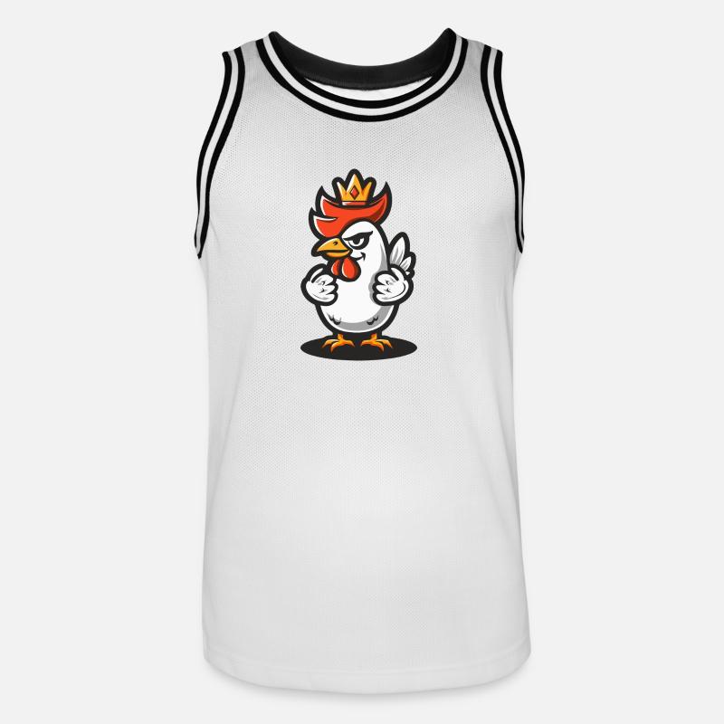 Huhn Comic Krone - Männer Basketball-Trikot - Weiß/Schwarz