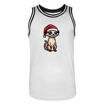 Suricate Noël - Maillot de basket Homme - blanc/noir - Devant - AI Model Male 185 dark (185cm)