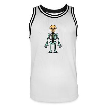 Skelett Lustig Halloween Comic - Männer Basketball-Trikot - Weiß/Schwarz - Vorne - AI Model Male 185 dark (185cm)