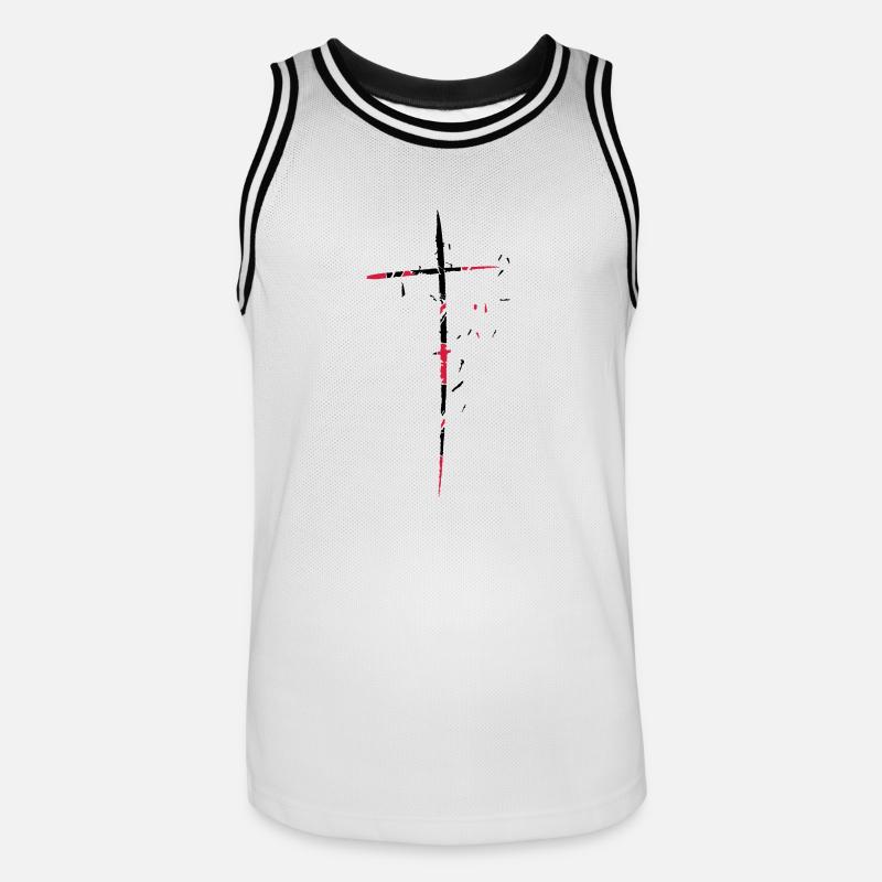 traverser fragmentées déchiqueté petite conception - Maillot de basket Homme - blanc/noir