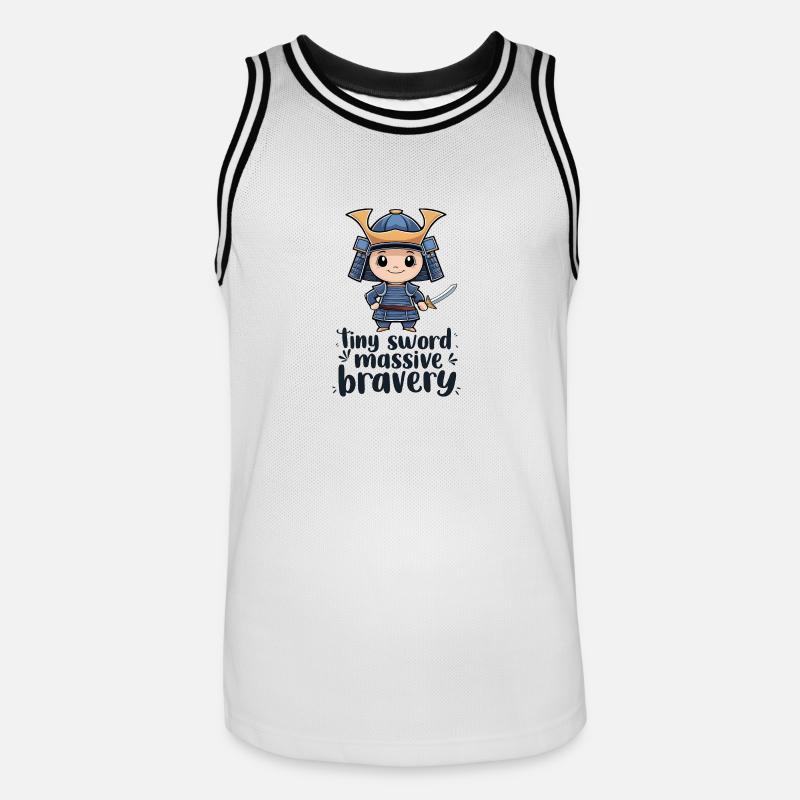 Chibi-Samurai - Männer Basketball-Trikot - Weiß/Schwarz