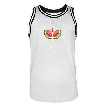 Pastèque Couple Amour Coeur Drôle - Maillot de basket Homme - blanc/noir - Devant - AI Model Male 185 dark (185cm)