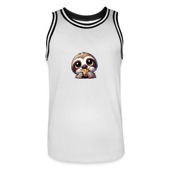 Süßes Faultier Kekse treue Augen - Männer Basketball-Trikot - Weiß/Schwarz - Vorne - AI Model Male 185 dark (185cm)