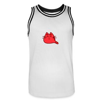 Chat chat de - Maillot de basket Homme - blanc/noir - Devant - AI Model Male 185 dark (185cm)