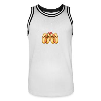 Hotdog Couple Love Heart Funny - Men's Basketball Jersey - white/black - Front - AI Model Male 185 dark (185cm)