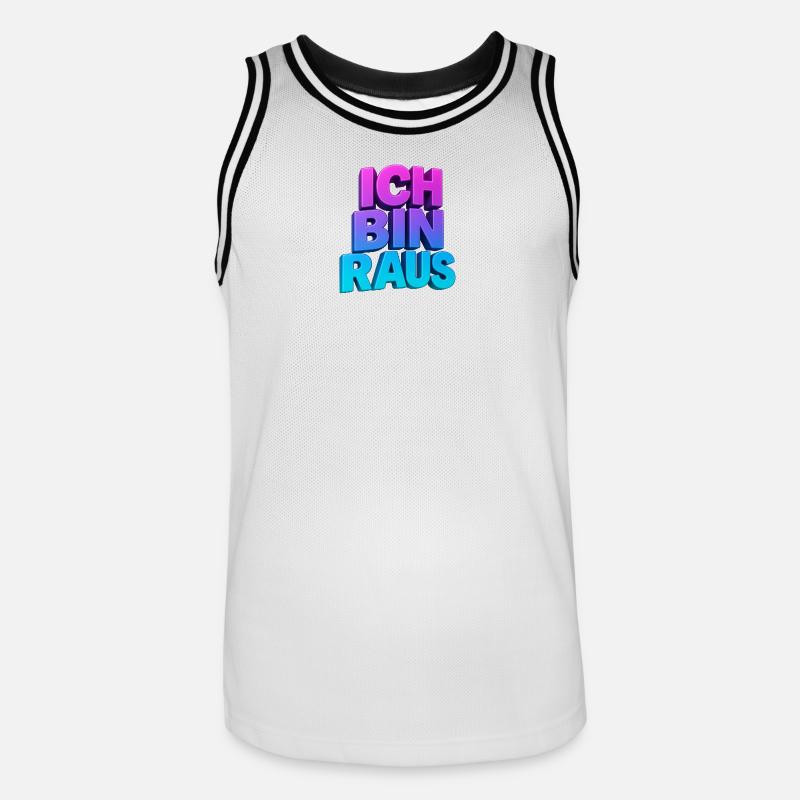 Ich Bin Raus 3D Gradient - Männer Basketball-Trikot - Weiß/Schwarz