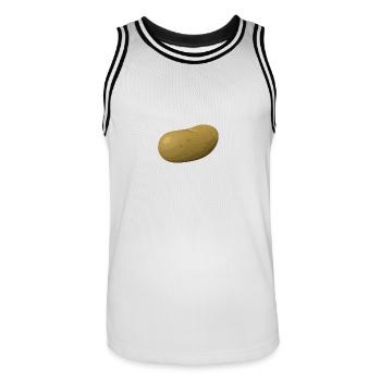 Pommes de terre - Maillot de basket Homme - blanc/noir - Devant - AI Model Male 185 dark (185cm)