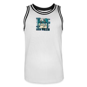 Floppy Cry 1994 Save Me Forever - Men's Basketball Jersey - white/black - Front - AI Model Male 185 dark (185cm)