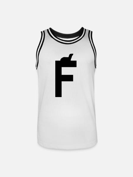 F furet/fouine - Maillot de basket Homme - blanc/noir