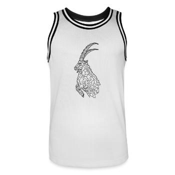 Capricorne - Maillot de basket Homme - blanc/noir - Devant - AI Model Male 185 dark (185cm)