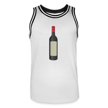 Wein Flasche - Männer Basketball-Trikot - Weiß/Schwarz - Vorne - AI Model Male 185 dark (185cm)