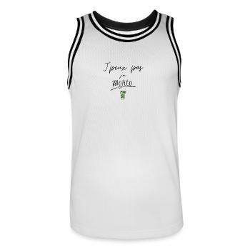J'peux pas j'ai mojito - Maillot de basket Homme - blanc/noir - Devant - AI Model Male 185 dark (185cm)