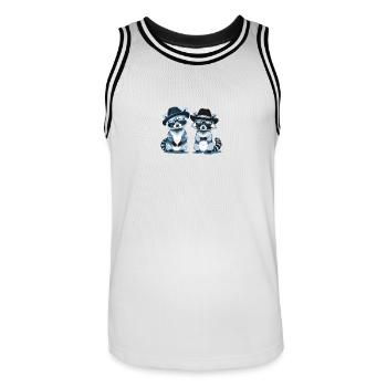 raton laveur - Maillot de basket Homme - blanc/noir - Devant - AI Model Male 185 dark (185cm)