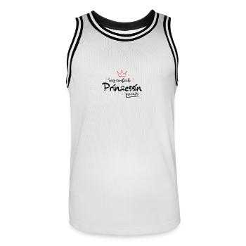 Sag einfach Prinzessin zu mir - Männer Basketball-Trikot - Weiß/Schwarz - Vorne - AI Model Male 185 dark (185cm)