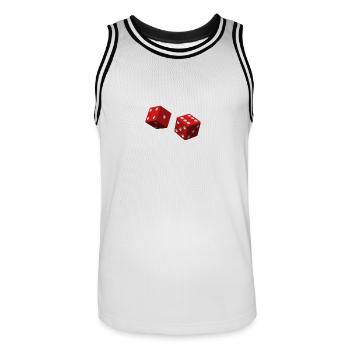 dés rouges - Maillot de basket Homme - blanc/noir - Devant - AI Model Male 185 dark (185cm)