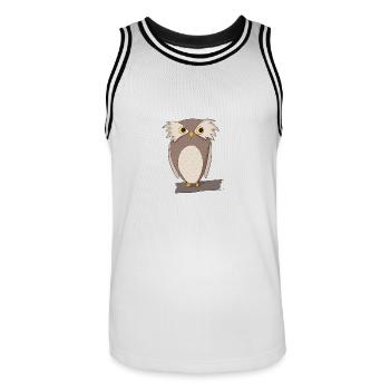 Eule Comic - Männer Basketball-Trikot - Weiß/Schwarz - Vorne - AI Model Male 185 dark (185cm)