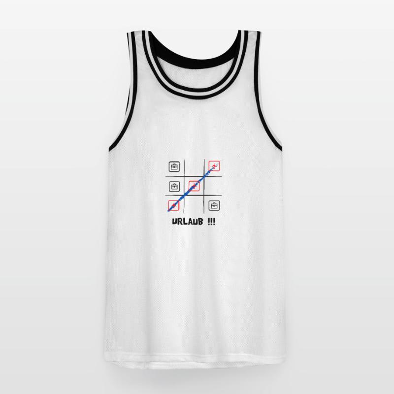 Tik tak to oder Käsekästchen, Urlaub oder Arbeit Männer Basketball-Trikot