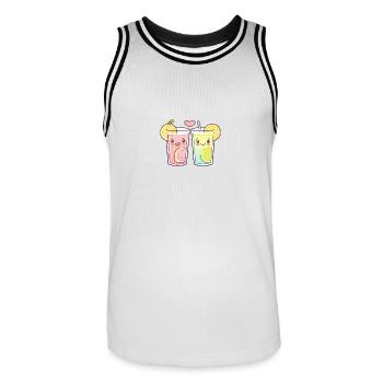 Limonade Couple Amour Boisson Coeur Drôle - Maillot de basket Homme - blanc/noir - Devant - AI Model Male 185 dark (185cm)