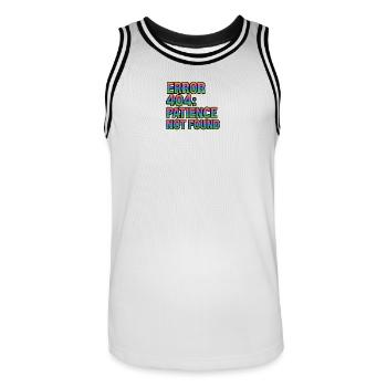 Error Message 404 Patience not found lustig - Men's Basketball Jersey - white/black - Front - AI Model Male 185 dark (185cm)