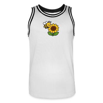 Sonnenblume Biene Cartoon - Männer Basketball-Trikot - Weiß/Schwarz - Vorne - AI Model Male 185 dark (185cm)