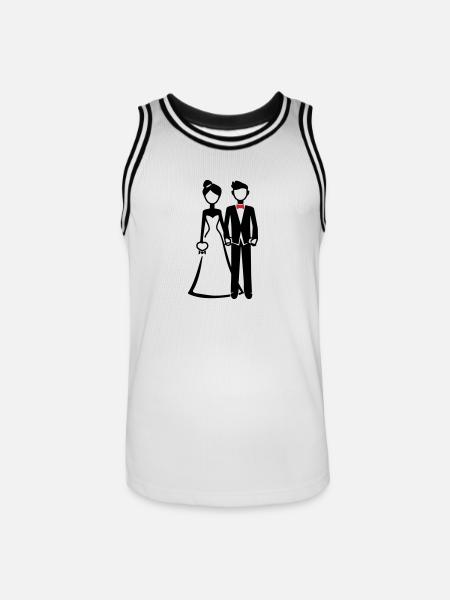 Bride and groom bride - Men's Basketball Jersey - white/black