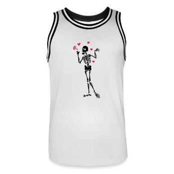 Skeleton lovers - Men's Basketball Jersey - white/black - Front - AI Model Male 185 dark (185cm)