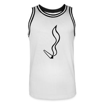 joint cannabis cigarette fun - Maillot de basket Homme - blanc/noir - Devant - AI Model Male 185 dark (185cm)